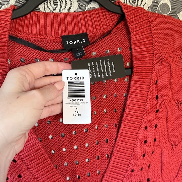 NWT Torrid Cable Boyfriend Cardigan Sweater - Picture 6 of 8